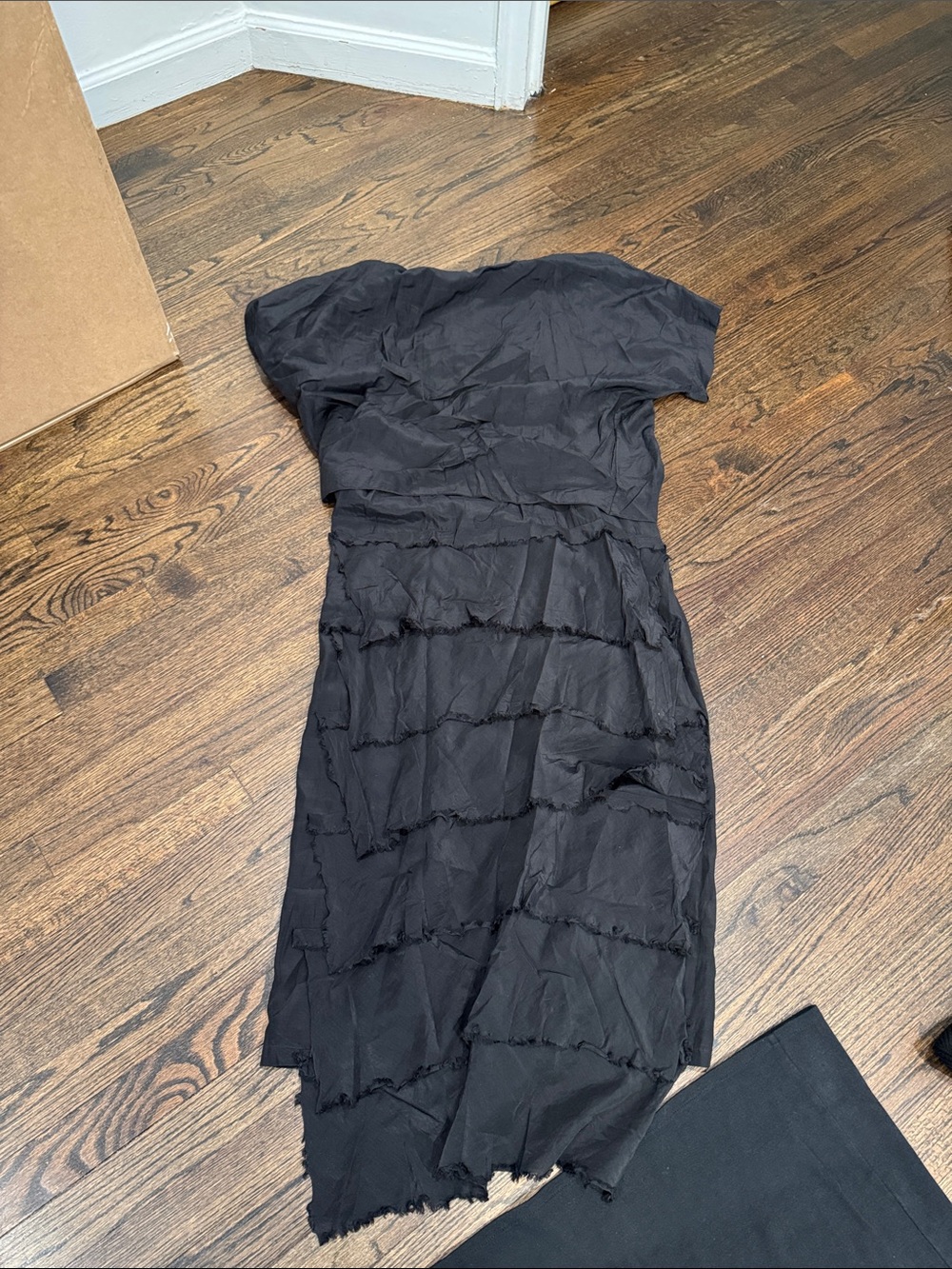 Zara Black Tiered Midi Dress